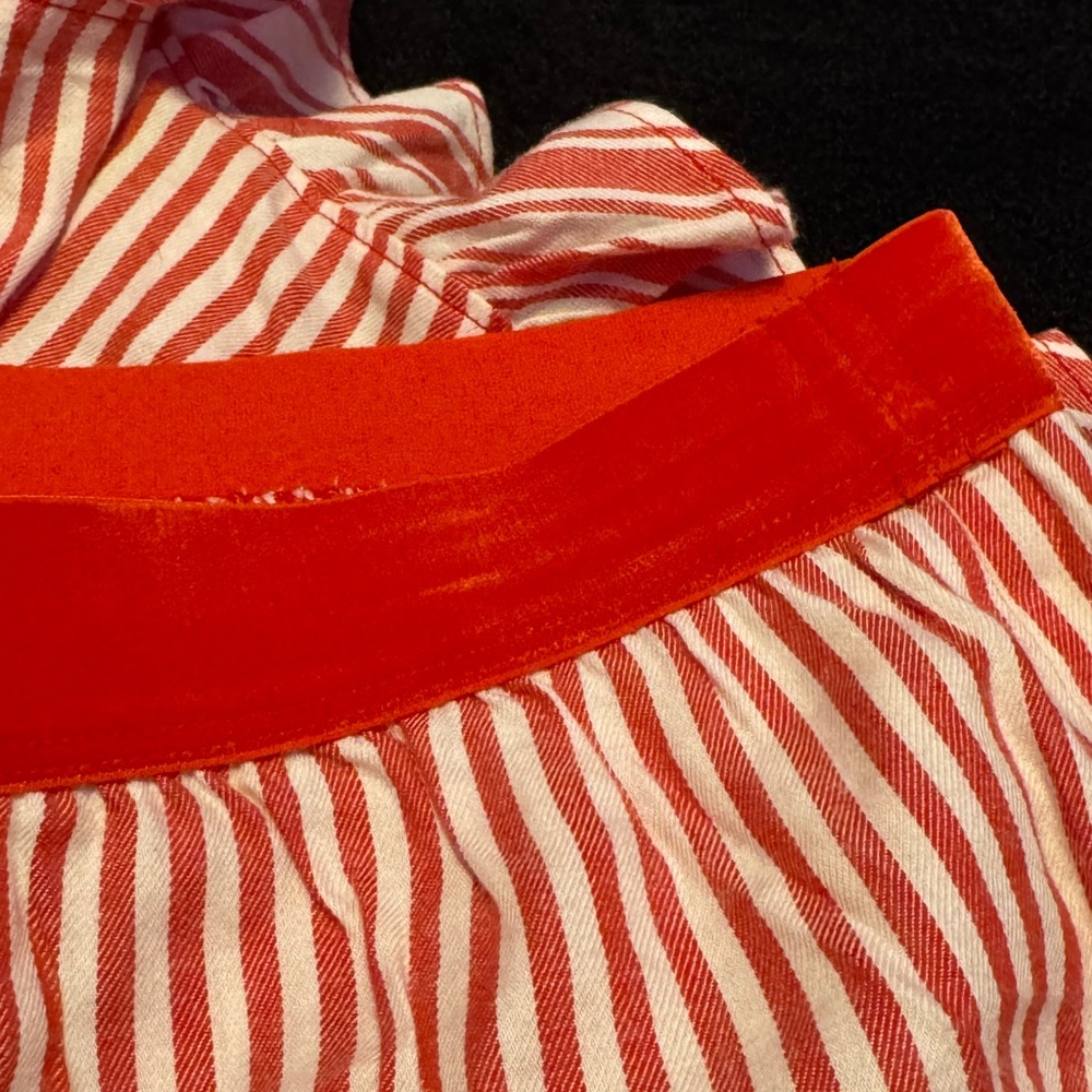 PINK Victoria's Secret Red and White Striped Ruffle Sleep Shorts - Picture 2 of 3